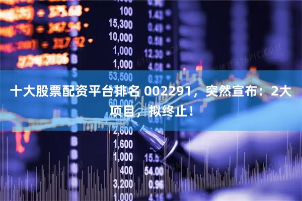 十大股票配資平臺排名 002291，突然宣布：2大項目，擬終止！